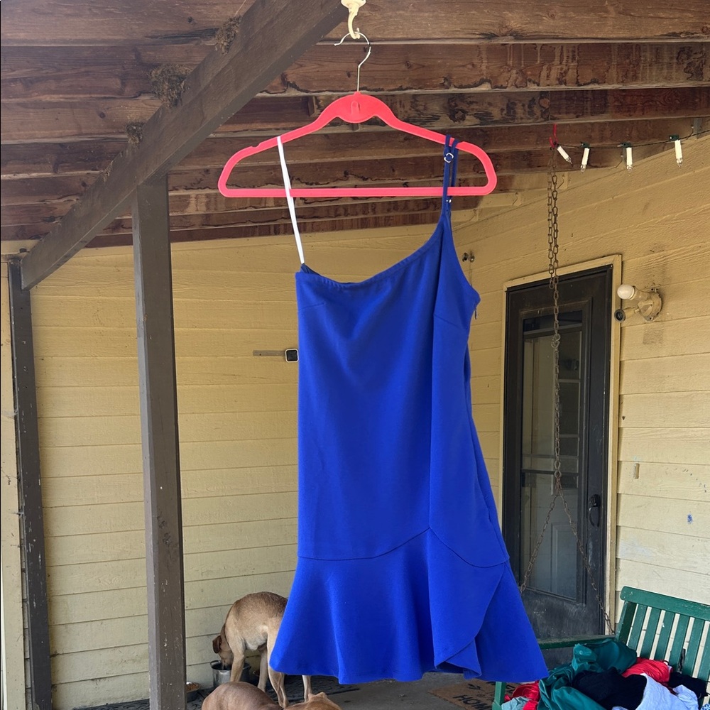 Lulu's Royal Blue One Shoulder Dress